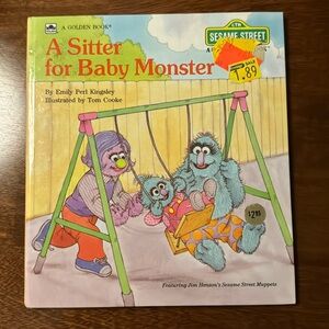 COPY - 🎉2/$15🎉 Sesame Street A sitter for Baby monster, hardcover, 1987